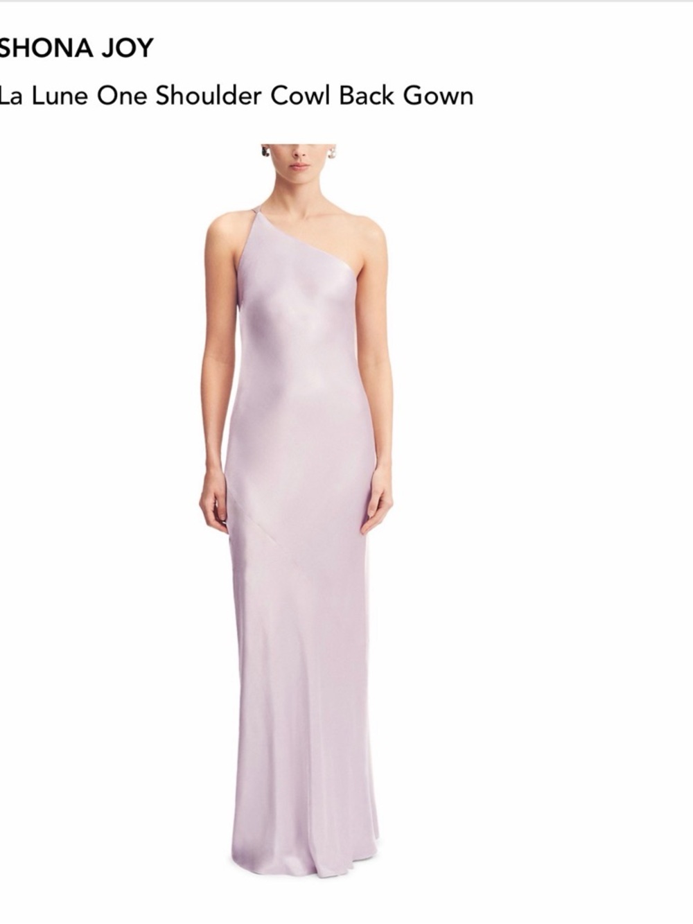 Shona Joy One-Shoulder Cowl Back Gown in Light Lilac